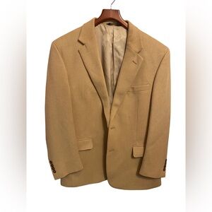 Jos A Bank Men’s 100% Camel Hair 2-Button Blazer Jacket Tan • 43R